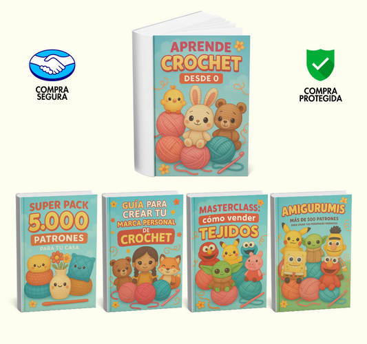 Formación Crochet Total – +500 Patrones de Regalo 🎁 + Bonus Exclusivos